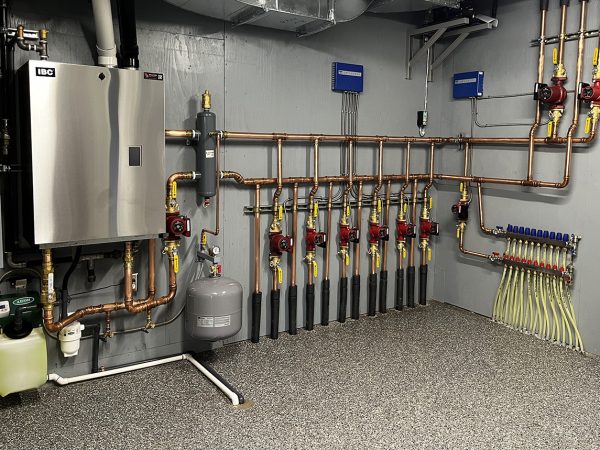 Système de plancher chauffant résidentiel au gaz propane